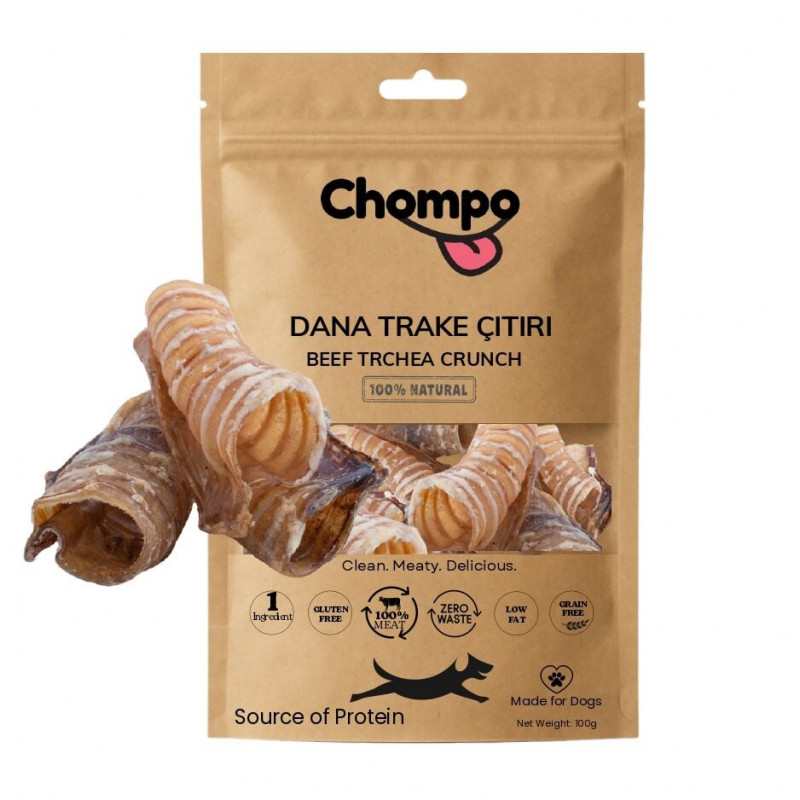 Chompo 100 Gr Kurutulmuş Dana Trake Köpek Ödül Maması 