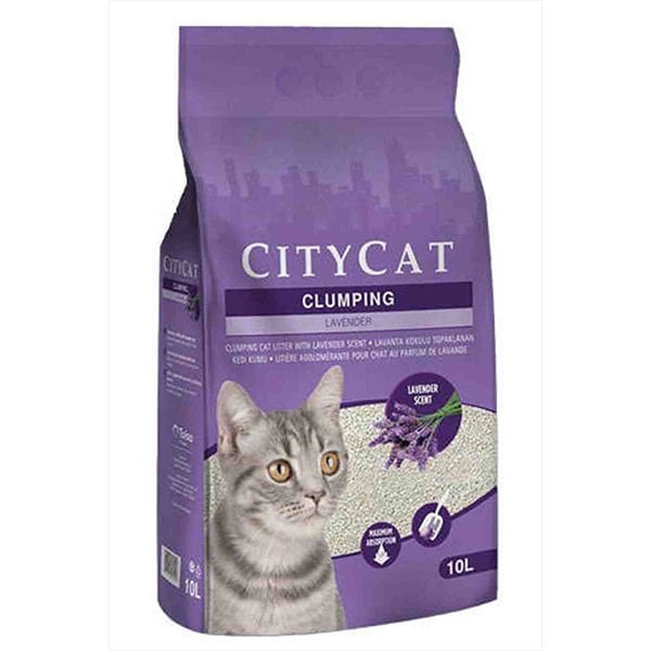 City Cat 10 Lt Topaklanan Lavanta | Doğal Kedi Kumu