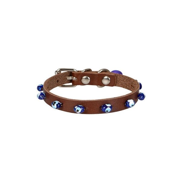 Cattie 20-23 Cm 1 Mm Boncuklu Deri Küçük Irk Boyun Medium Kahverengi