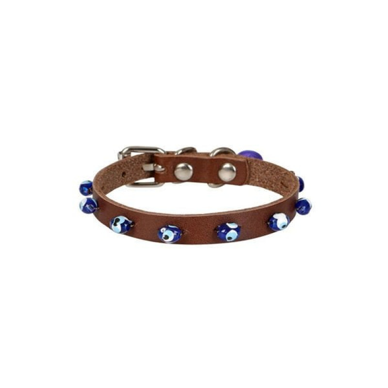 Cattie 20-23 Cm 1 Mm Boncuklu Deri Küçük Irk Boyun Medium Kahverengi Cattie 20-23 Cm 1 Mm Boncuklu Deri Küçük Irk Boyun Medium Kahverengi