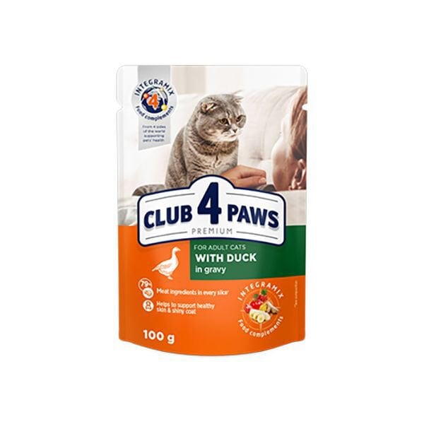 Club 4 Paws 100 Gr Premium Adult Soslu Ördek | Yetişkin Kedi Maması