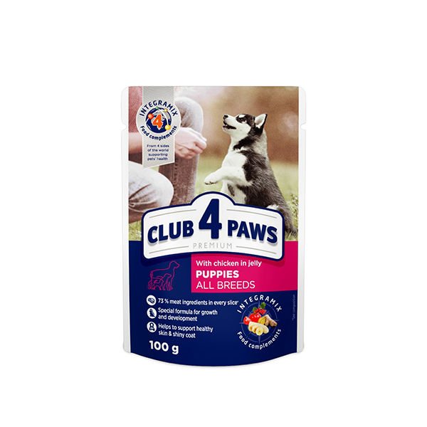 Club 4 Paws 100 Gr Premium Puppies Jöleli Tavuk | Tavru Köpek Konservesi