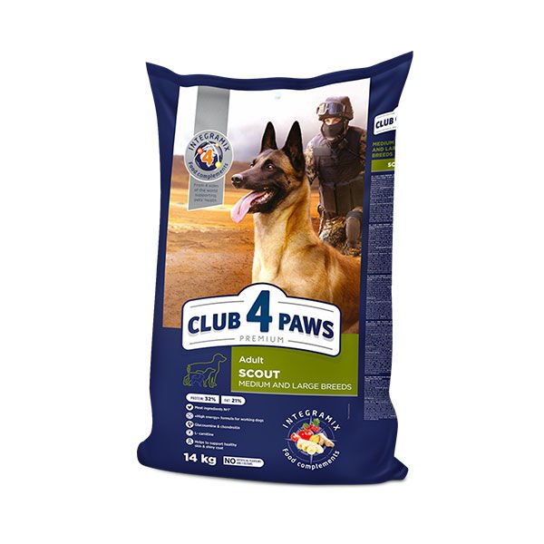 Club 4 Paws 14 Kg Premium Adult Scout Medium and Large Breeds | Yetişkin Köpek Kuru Maması