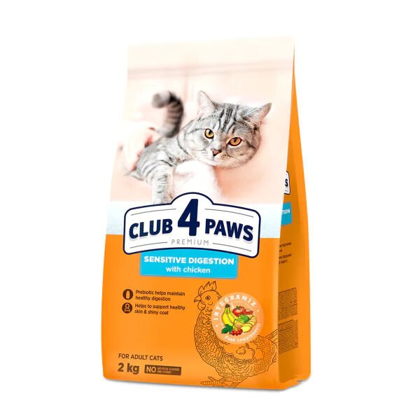 Club 4 Paws 2 Kg Premium Sensitive Digestion Tavuk | Yetişkin Kuru Kedi Maması