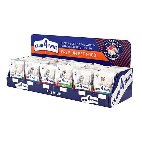 Club 4 Paws 72 Adet  Premium Standlı 6 Çeşit Pouch | Yetişkin Kedi Maması