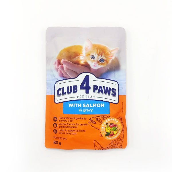 Club 4 Paws 80 Gr Premium Kitten Soslu Somon | Balıklı Yaş Kedi Maması