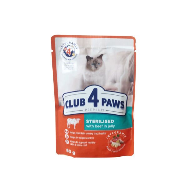 Club 4 Paws Premium 80 Gr  Sterilised Jöleli Sığır | Kısırlaştırılmış Kedi Maması