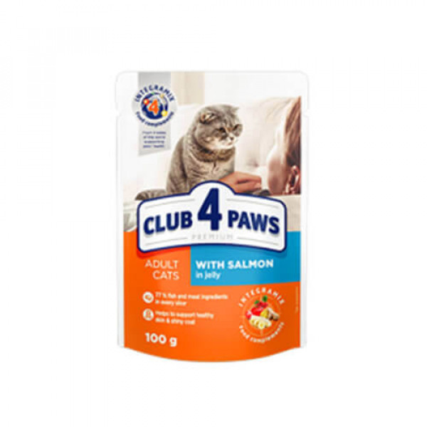 Club4Paws 6 Adet Premium Yetişkin Jöleli Somon 100 Gr | Balıklı Yaş Kedi Maması