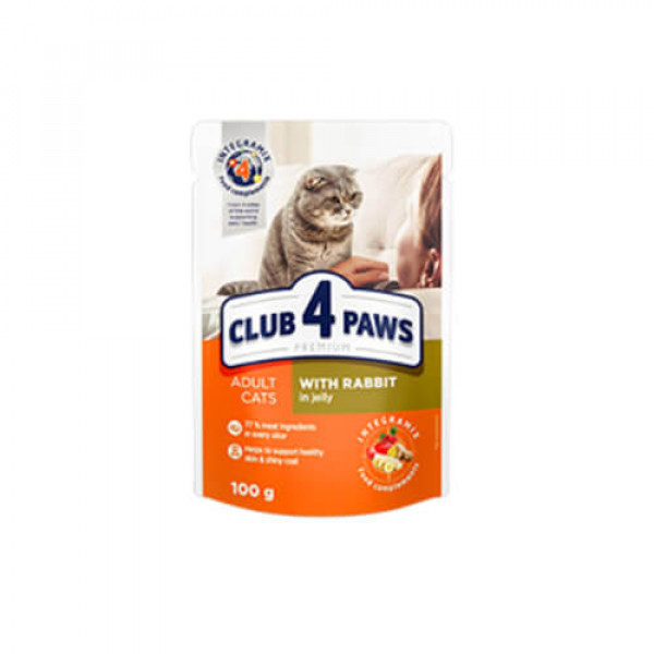 Club4Paws 6 Adet Premium Yetişkin Jöleli Tavşan 100 Gr | Yetişkin Kedi Maması