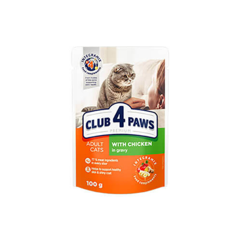 Club4Paws 6 Adet Premium Yetişkin Soslu Tavuk Etli 100 Gr | Yetişkin Kedi Maması Club4Paws 6 Adet Premium Yetişkin Soslu Tavuk Etli 100 Gr | Yetişkin Kedi Maması