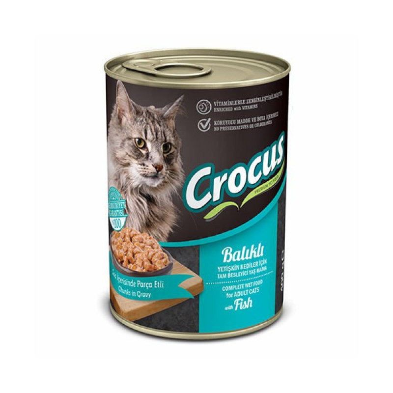 Crocus 400 Gr Balık | Balıklı Yaş Kedi Maması Crocus 400 Gr Balık | Balıklı Yaş Kedi Maması