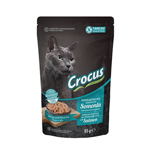 Crocus 85 Gr Sterilised Somon | Balıklı Yaş Kedi Maması