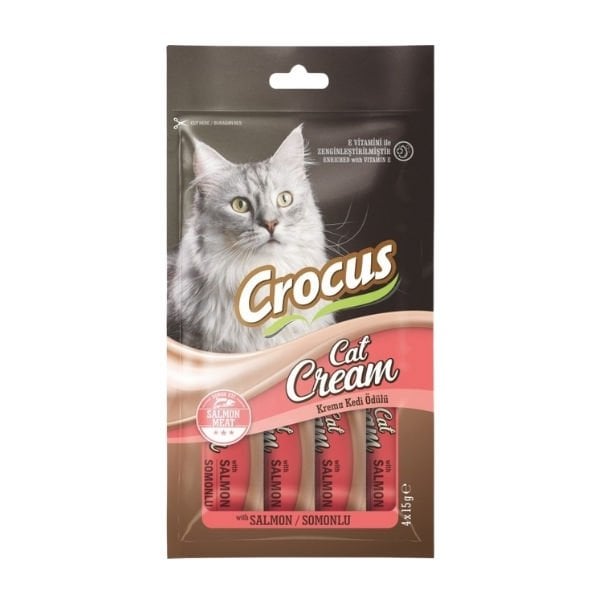 Crocus Somonlu Sıvı Kedi Ödül Maması 15 Gr 4 Adet | Kedi Sıvı Ödül Maması