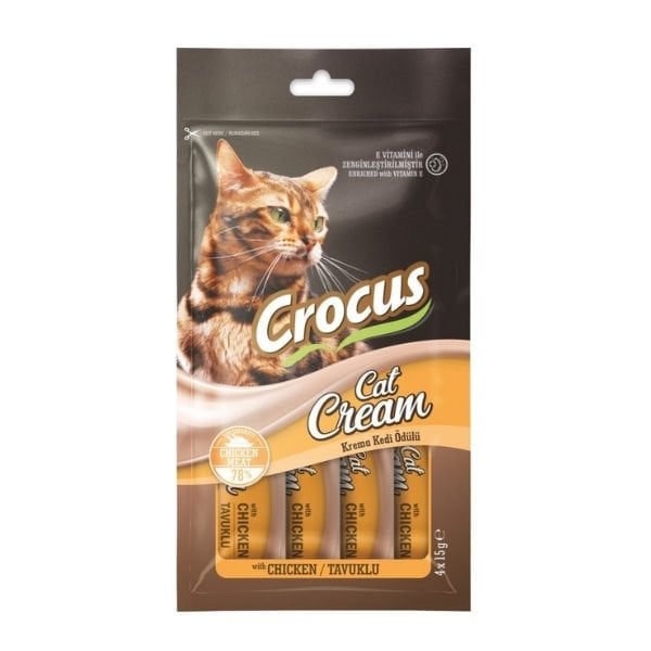 Crocus Tavuklu Sıvı Kedi Ödül Maması 15 Gr 4 Adet | Kedi Sıvı Ödül Maması