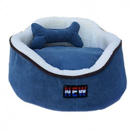 M 60x60 Cm Oval Yatak Mavi | Kumaş Köpek Yatağı M 60x60 Cm Oval Yatak Mavi | Kumaş Köpek Yatağı