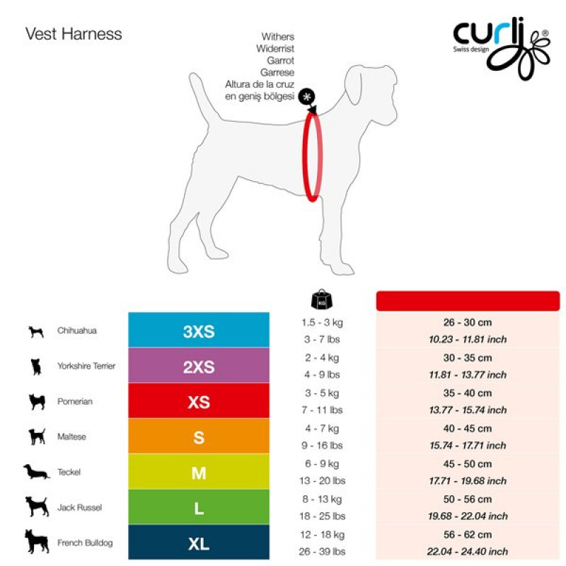 Curli 30-35 Cm Vest Air-Mesh Göğüs Tasması Turuncu 2XS | Köpek Göğüs Tasması