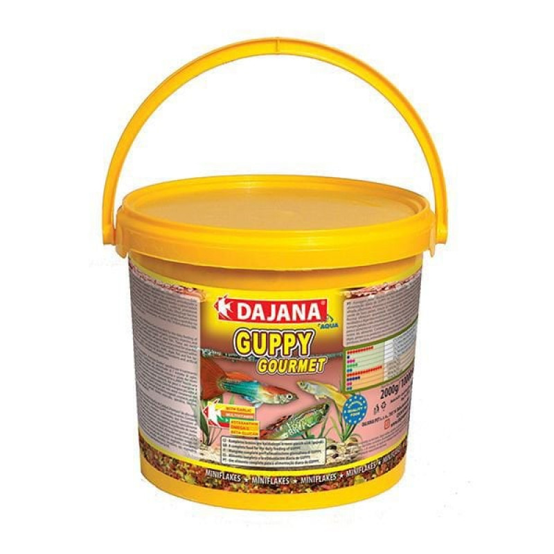 Dajana 2 Kg Guppy Gourmet Flakes 10 Lt | Tatlı Su Akvaryumu Yemi