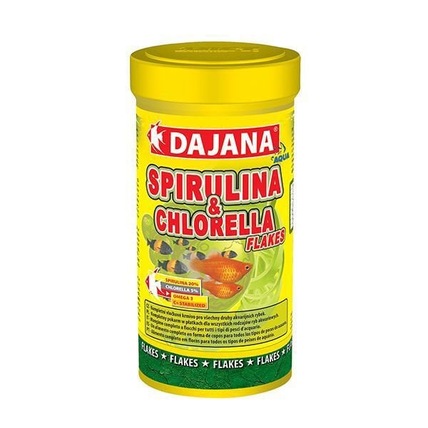 Dajana 20 Gr Spirulina ve Chlorella Flakes 100 Ml | Tatlı Su Akvaryumu Yemi