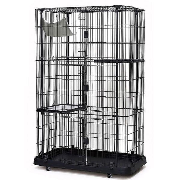 Dayang 109.3x63.8x115 Cm Metal Kafes Siyah | Kedi Kafesi