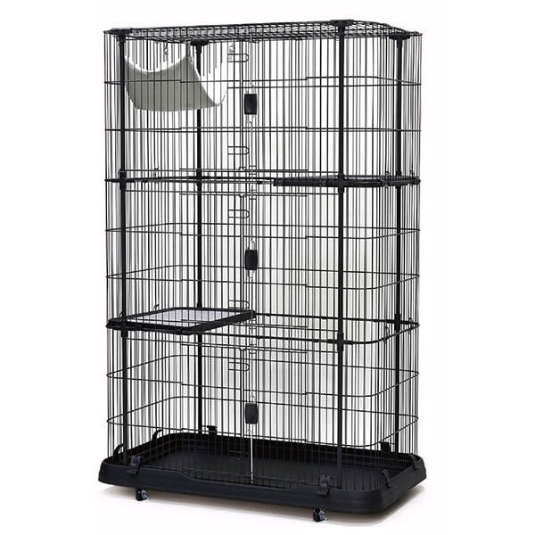 Dayang 109,.3x63,8x161,6 Cm Metal Kafes Siyah | Kedi Kafesi