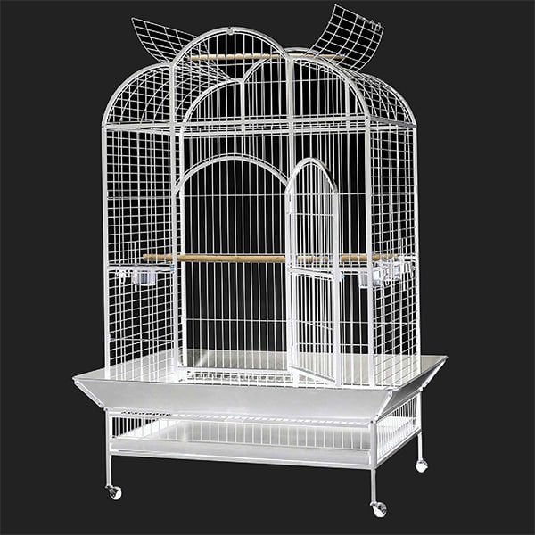 Dayang 132x102x186 Cm Tekerlekli Ayak Papağan Kafesi Beyaz | Kuş Kafesi