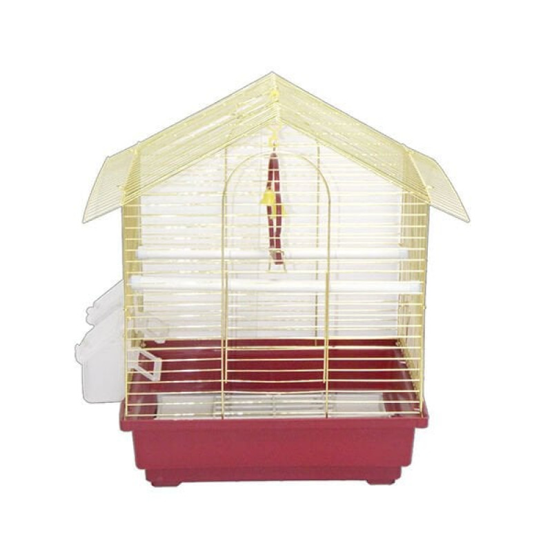 Dayang 30x23x41 Cm İki Kapılı Çatılı Kafes Kırmızı Sarı | Kuş Kafesi Dayang 30x23x41 Cm İki Kapılı Çatılı Kafes Kırmızı Sarı | Kuş Kafesi