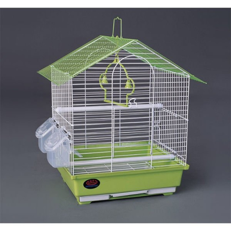 Dayang 30x23x41 Cm İki Kapılı Çatılı Kafes Yeşil | Kuş Kafesi Dayang 30x23x41 Cm İki Kapılı Çatılı Kafes Yeşil | Kuş Kafesi