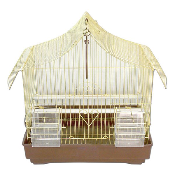 Dayang 33x23x35 Cm Damla Kafes Kahverengi Sarı | Kuş Kafesi