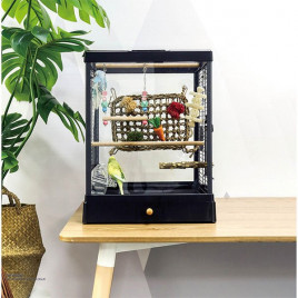 Dayang 39.5x43x51.3 Cm Kırılmaz Camlı Kafes Siyah | Kuş Kafesi Dayang 39.5x43x51.3 Cm Kırılmaz Camlı Kafes Siyah | Kuş Kafesi