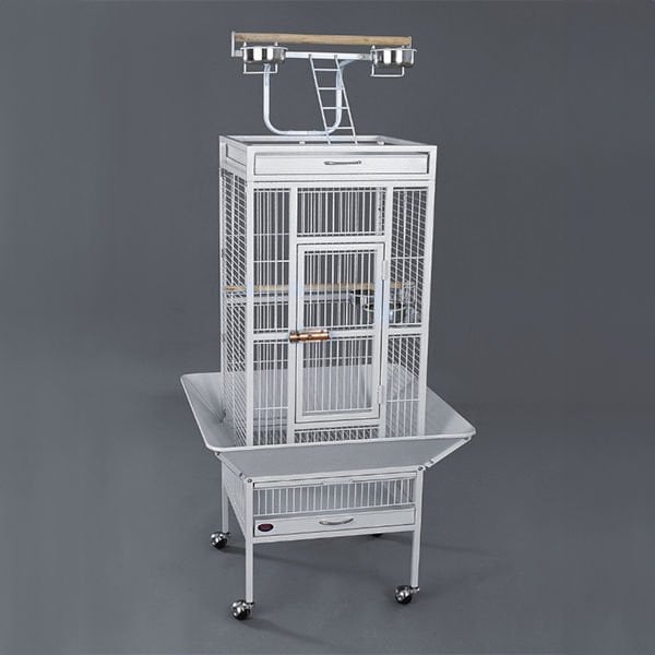 Dayang 45.7x45.7x156 Cm Ayaklı Papağan Kafesi Beyaz | Kuş Kafesi