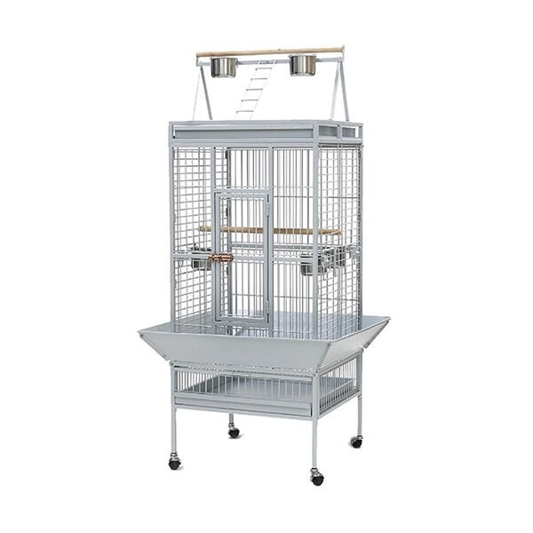 Dayang 61x56x168 Cm Üst Tünekli Kafes Ayaklı Gri | Kuş Kafesi