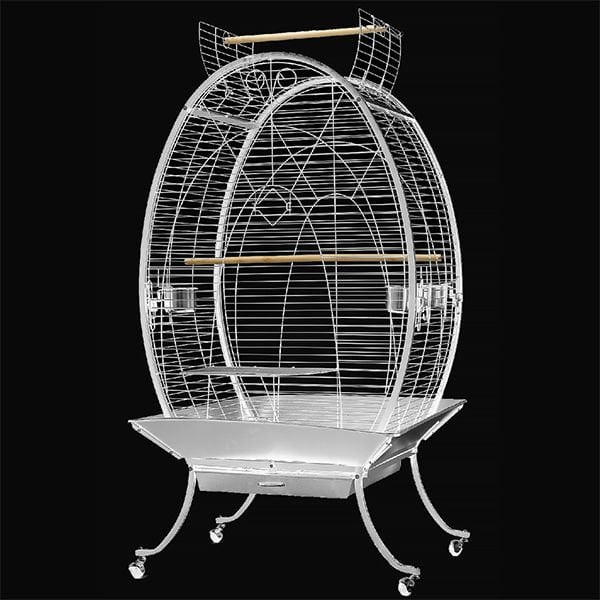 Dayang 89X60X159 Cm Oval Ayaklı Kafes Beyaz | Kuş Kafesi
