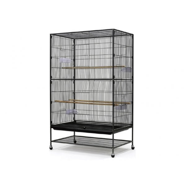 Dayang 90x58.4x152.4 Cm Tekerlekli Ayak Geniş Papağan Kafesi Siyah | Kuş Kafesi