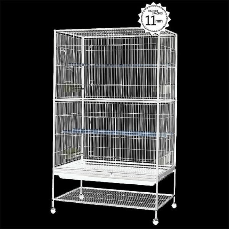 Dayang Ayaklı Dikdörtgen Kuş Kafesi Beyaz 79x52x130.5 Cm