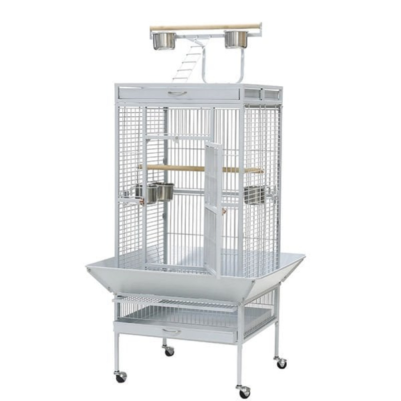 Dayang Ayaklı Papağan Kafesi Beyaz 61x56x165 Cm