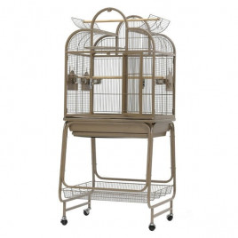 Dayang Luxury Tekerlekli Ayak Açılır Papağan Kafesi Kahverengi 70x63x157 Cm
