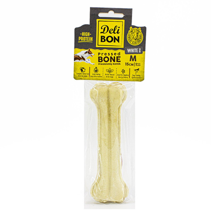 Delibon 1 Adet M Deri Pres Kemik 15 Cm Beyaz Delibon 1 Adet M Deri Pres Kemik 15 Cm Beyaz
