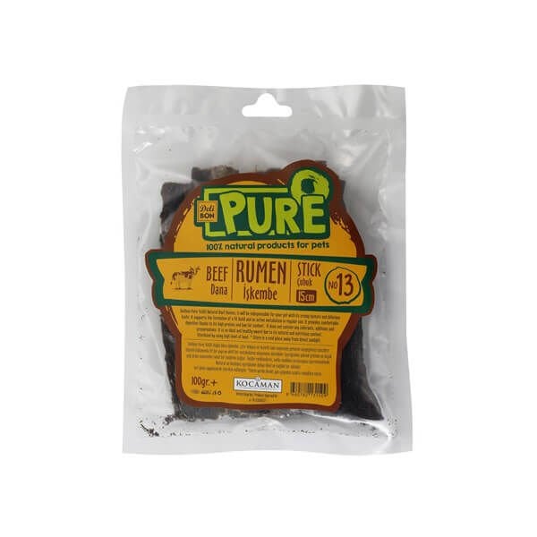 Delibon 100 Gr Kurutulmuş Çubuk Dana İşkembe 15 Cm | Kurutulmuş Köpek Ödül Maması