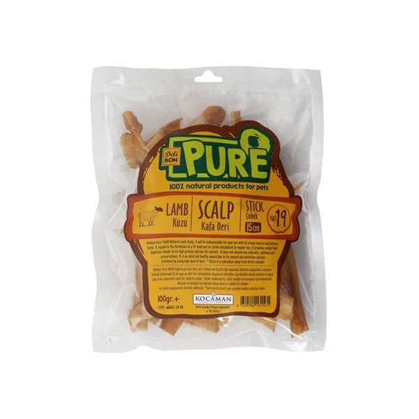 Delibon 100 Gr Kurutulmuş Çubuk Kuzu Kafa Derisi 15 Cm | Kurutulmuş Köpek Ödül Maması