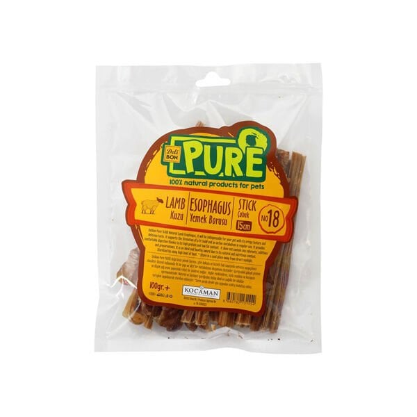 Delibon 100 Gr Kurutulmuş Çubuk Kuzu Yemek Borusu 15 Cm | Kurutulmuş Köpek Ödül Maması