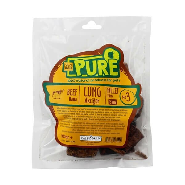 Delibon 100 Gr Kurutulmuş Fileto Dana Akciğer 5 Cm | Kurutulmuş Köpek Ödül Maması