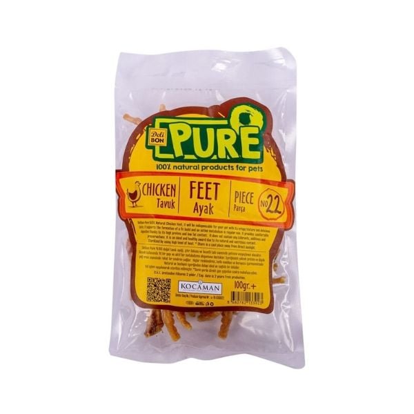 Delibon 100 Gr Pure Kurutulmuş Tavuk Ayağı | Kurutulmuş Köpek Ödül Maması