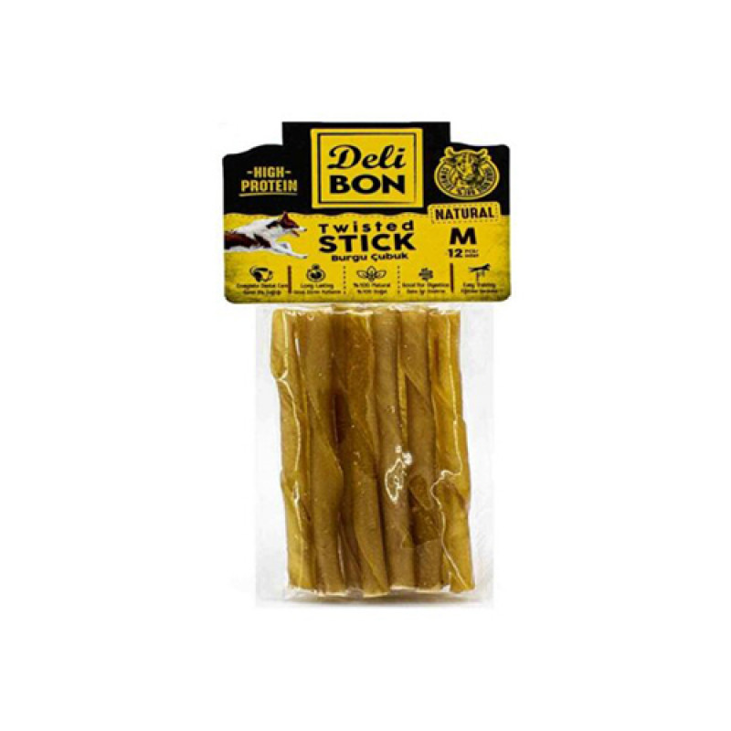 Delibon 12'li Orta Boy Deri Burgu Çubuk Natural Delibon 12'li Orta Boy Deri Burgu Çubuk Natural