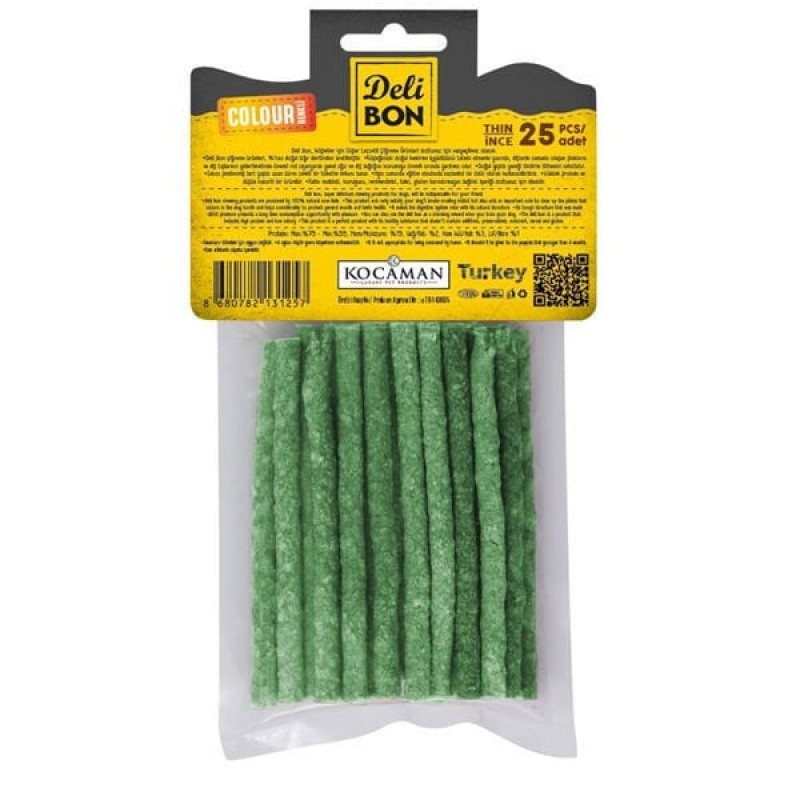 Delibon 15'li Super Munchy Kalın Çubuk Spirulina | Köpek Kemik Ödül Maması