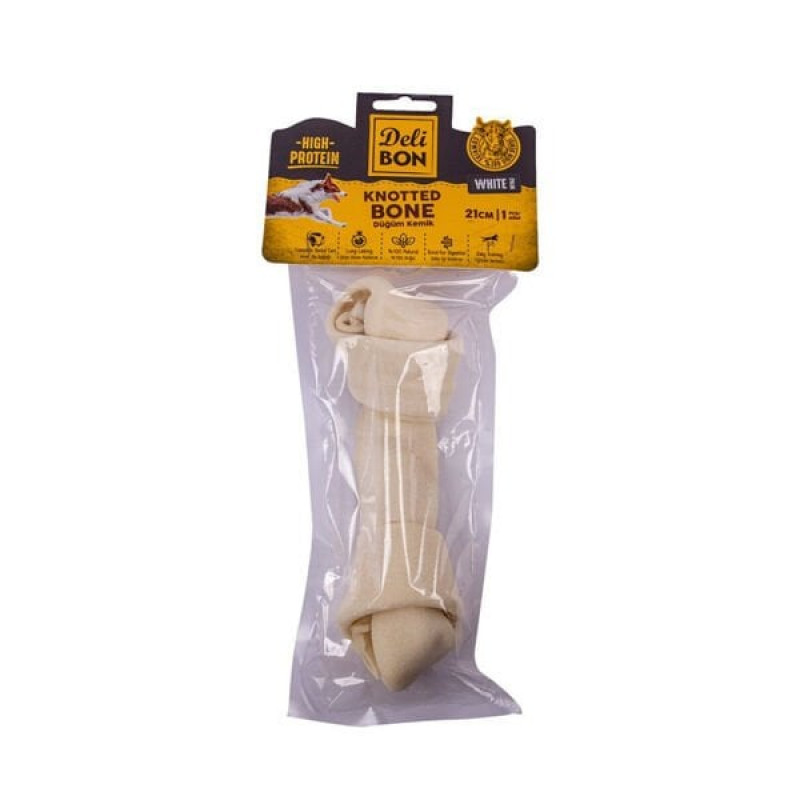 Delibon 21 Cm Düğüm Kemik Beyaz | Düğümlü Köpek Çiğneme Kemiği Delibon 21 Cm Düğüm Kemik Beyaz | Düğümlü Köpek Çiğneme Kemiği
