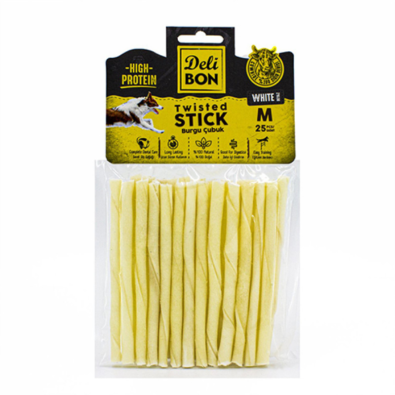 Delibon 25'li Orta Boy Deri Burgu Çubuk Beyaz Delibon 25'li Orta Boy Deri Burgu Çubuk Beyaz