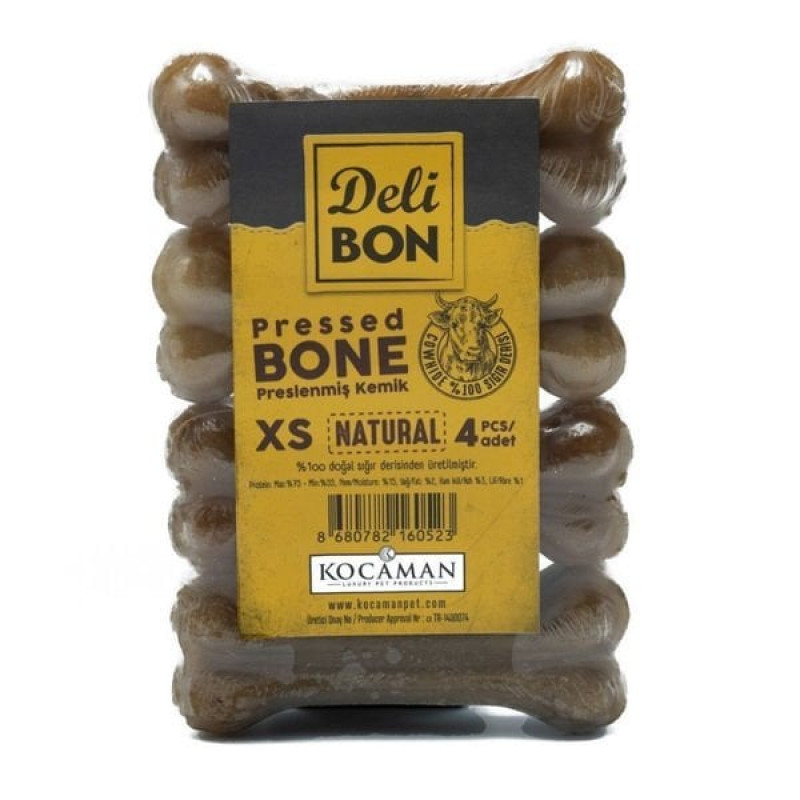 Delibon 4'lü XS Pressed Bone Natural 7 Cm | Köpek Kemik Ödül Maması Delibon 4'lü XS Pressed Bone Natural 7 Cm | Köpek Kemik Ödül Maması