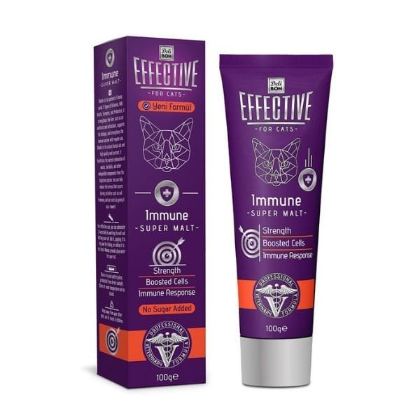 Delibon Effective Immun Bağışıklık Destekleyici Kedi Malt Macunu 100 Gr | Kedi Vitamini