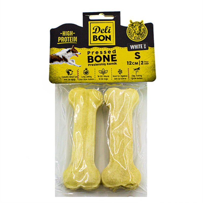 Delibon S 2'li Deri Pres Kemik 12 Cm Beyaz Delibon S 2'li Deri Pres Kemik 12 Cm Beyaz