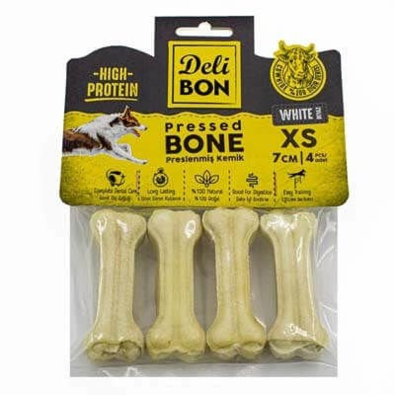 Delibon XS 4'lü Deri Pres Kemik 7 Cm Beyaz Delibon XS 4'lü Deri Pres Kemik 7 Cm Beyaz